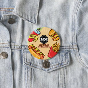 Personaliseer zakelijke Logo Hamburger Hotdog-th Ronde Button 7,6 Cm