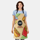 Personaliseer zakelijke Logo | Hamburger Hotdog-th Schort (Gedragen)