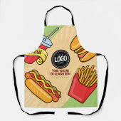 Personaliseer zakelijke Logo | Hamburger Hotdog-th Schort (Voorkant)