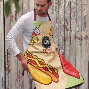 Personaliseer zakelijke Logo   Hamburger Hotdog-th Schort