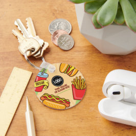 Personaliseer zakelijke Logo | Hamburger Hotdog-th Sleutelhanger