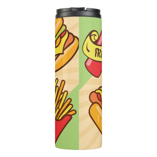 Personaliseer zakelijke Logo | Hamburger Hotdog-th Thermosbeker (Achterkant)