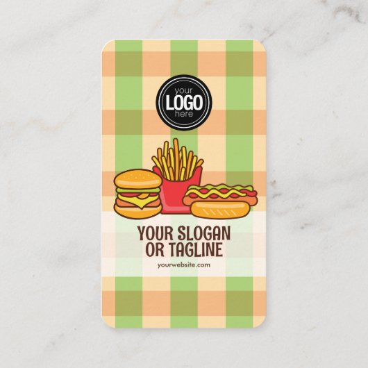Personaliseer zakelijke Logo | Hamburger Hotdog-th Visitekaartje (Achterkant)