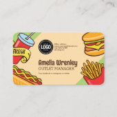 Personaliseer zakelijke Logo | Hamburger Hotdog-th Visitekaartje (Voorkant)