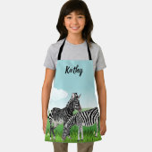 Personaliseer Zebra Print all Over Kids Schort (Insitu)