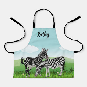Personaliseer Zebra Print all Over Kids Schort