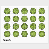 Personaliseer Zwart/Groen Halloween Font Art Circl Ronde Sticker (Vel)