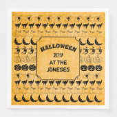 Personaliseer: Zwart/Oranje Halloween Font Art Servetten (Voorkant)