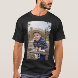 Personaliseer. Zwart Shirt. Voeg je eigen foto en T-shirt