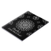 Personaliseer  zwart-wit dot art patroon notitieboek (Linkerzijde)