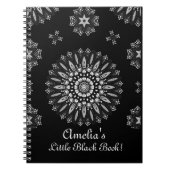Personaliseer  zwart-wit dot art patroon notitieboek (Voorkant)