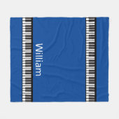 Personaliseer Zwart-witte pianotoetsen Fleece Deken (Voorkant (Horizontaal))