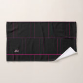 Personaliseer zwarte en hete roze penstreep bad handdoek (Handdoek)