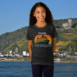 Personaliseer zwarte familie cruise vakantie t-shirt