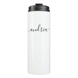 Personaliseer Zwarte Script Naam Thermosbeker