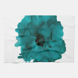 Personaliseerbaar! blauwgroen anjerbloem- theedoek