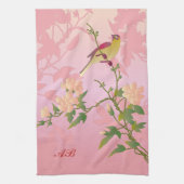 Personaliseerbaar: Blossom en vogel Theedoek (Verticaal)