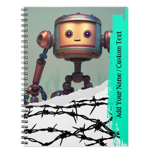 PERSONALISEERbaar Cute Robot Notitieboek (Voorkant)