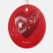 Personaliseerbaar: Dandelion liefdeshart Keramisch Ornament (Links)