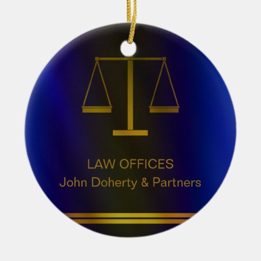 Personaliseerbaar | Elegant Scales of Justice Keramisch Ornament (Voorkant)