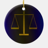 Personaliseerbaar | Elegant Scales of Justice Keramisch Ornament (Achterkant)