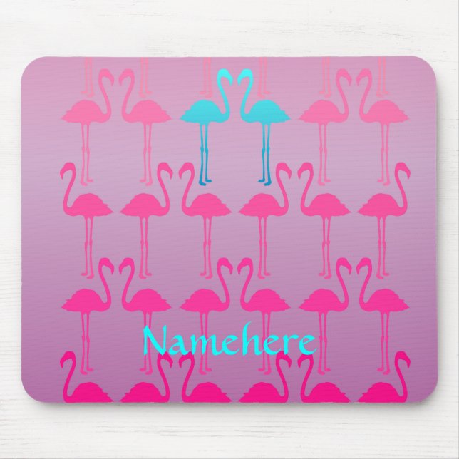 Personaliseerbaar: Flamingo twee Muismat (Voorkant)