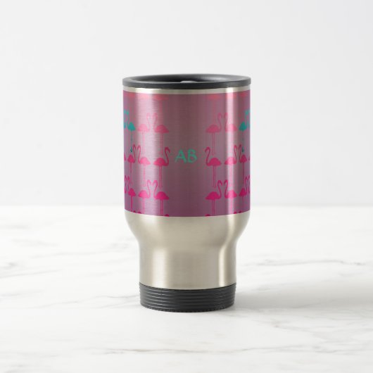 Personaliseerbaar: Flamingo twee Reisbeker (Center)