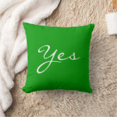 Personaliseerbaar! Fun "JA/NEE" Green & Red Pillow Kussen (Deken)