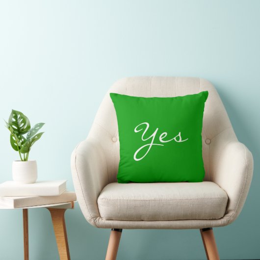 Personaliseerbaar! Fun "JA/NEE" Green & Red Pillow Kussen (Stoel)