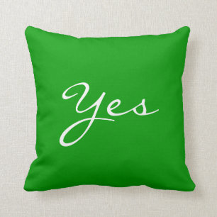 Personaliseerbaar! Fun "JA/NEE" Green & Red Pillow Kussen