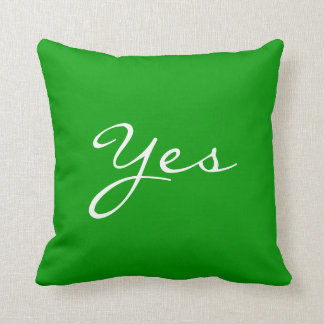 Personaliseerbaar! Fun "JA/NEE" Green & Red Pillow Kussen