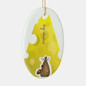 Personaliseerbaar: Grote kaas Keramisch Ornament (Rechts)