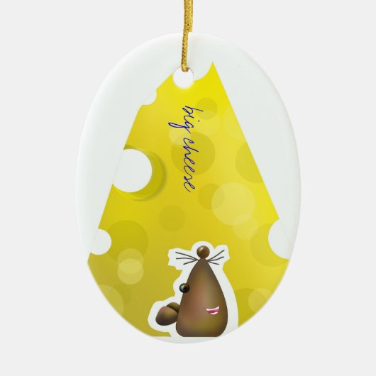 Personaliseerbaar: Grote kaas Keramisch Ornament (Voorkant)