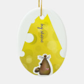 Personaliseerbaar: Grote kaas Keramisch Ornament (Achterkant)