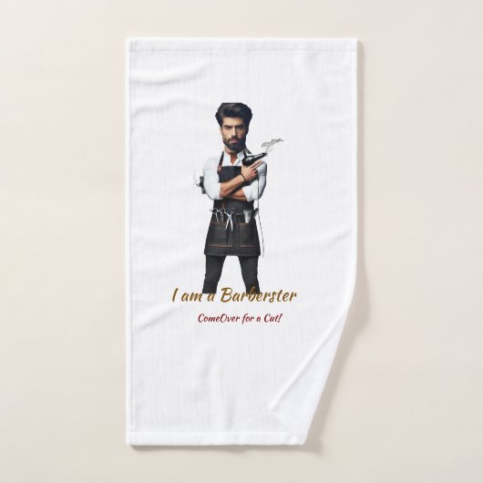 personaliseerbaar Handdoek Barber thema (Handdoek)