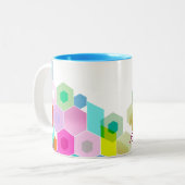 Personaliseerbaar: Hexagonal Tweekleurige Koffiemok (Voorkant links)