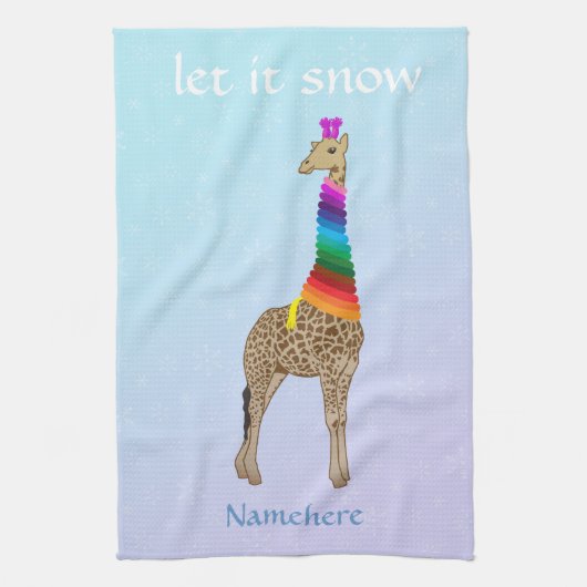 Personaliseerbaar: Laat het sneeuwen Theedoek (Verticaal)