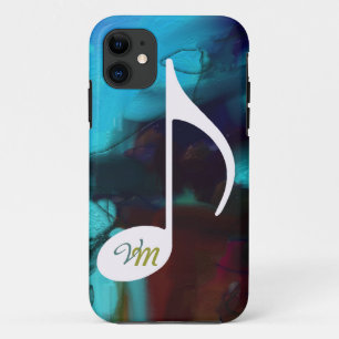 personaliseerbaar muzikaal notitieblauw iPhone 11 hoesje