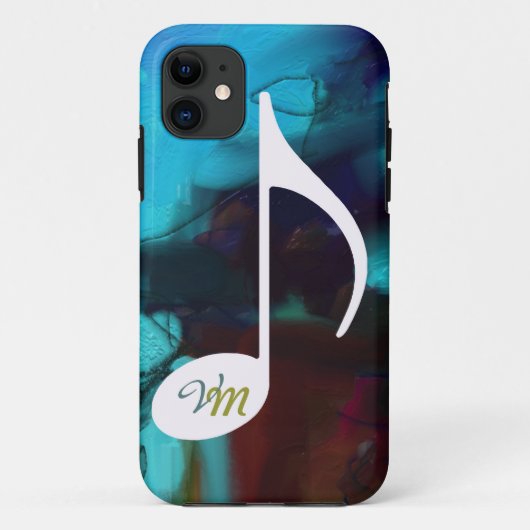 personaliseerbaar muzikaal notitieblauw Case-Mate iPhone case (Achterkant)
