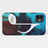 personaliseerbaar muzikaal notitieblauw Case-Mate iPhone case (Achterkant (horizontaal))