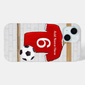 Personaliseerbaar Rood Wit Voetbalshirt Case-Mate iPhone Case (Achterkant (horizontaal))