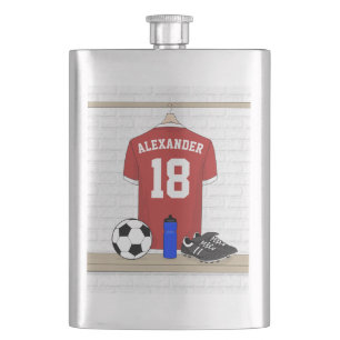 Personaliseerbaar Rood Wit Voetbalshirt Flacon