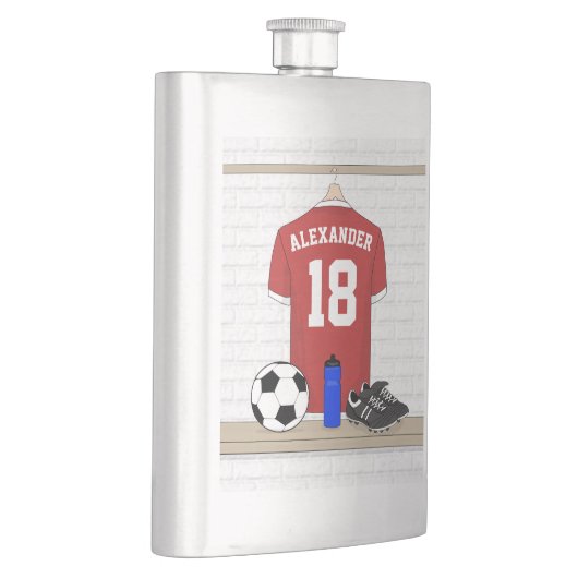 Personaliseerbaar Rood Wit Voetbalshirt Flacon (Rechts)
