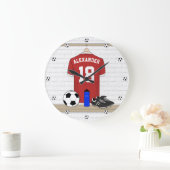 Personaliseerbaar Rood Wit Voetbalshirt Grote Klok (Huis)