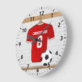 Personaliseerbaar Rood Wit Voetbalshirt Grote Klok (Hoek)