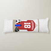 Personaliseerbaar Rood Wit Voetbalshirt Lichaamskussen (Voorkant)