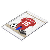 Personaliseerbaar Rood Wit Voetbalshirt Notitieboek (Linkerzijde)