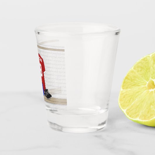Personaliseerbaar Rood Wit Voetbalshirt Shot Glas (Rechts)