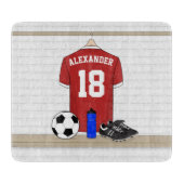 Personaliseerbaar Rood Wit Voetbalshirt Snijplank (Voorkant)
