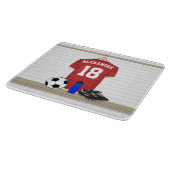 Personaliseerbaar Rood Wit Voetbalshirt Snijplank (Hoek)